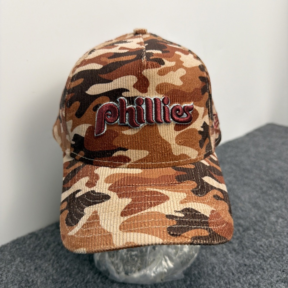 NEW Camo New Era Corduroy Baseball Cap‎ Philadelphia Phillies Snapback Hat NWT